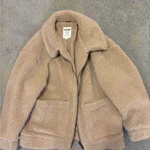 Garage Beige Sherpa Coat